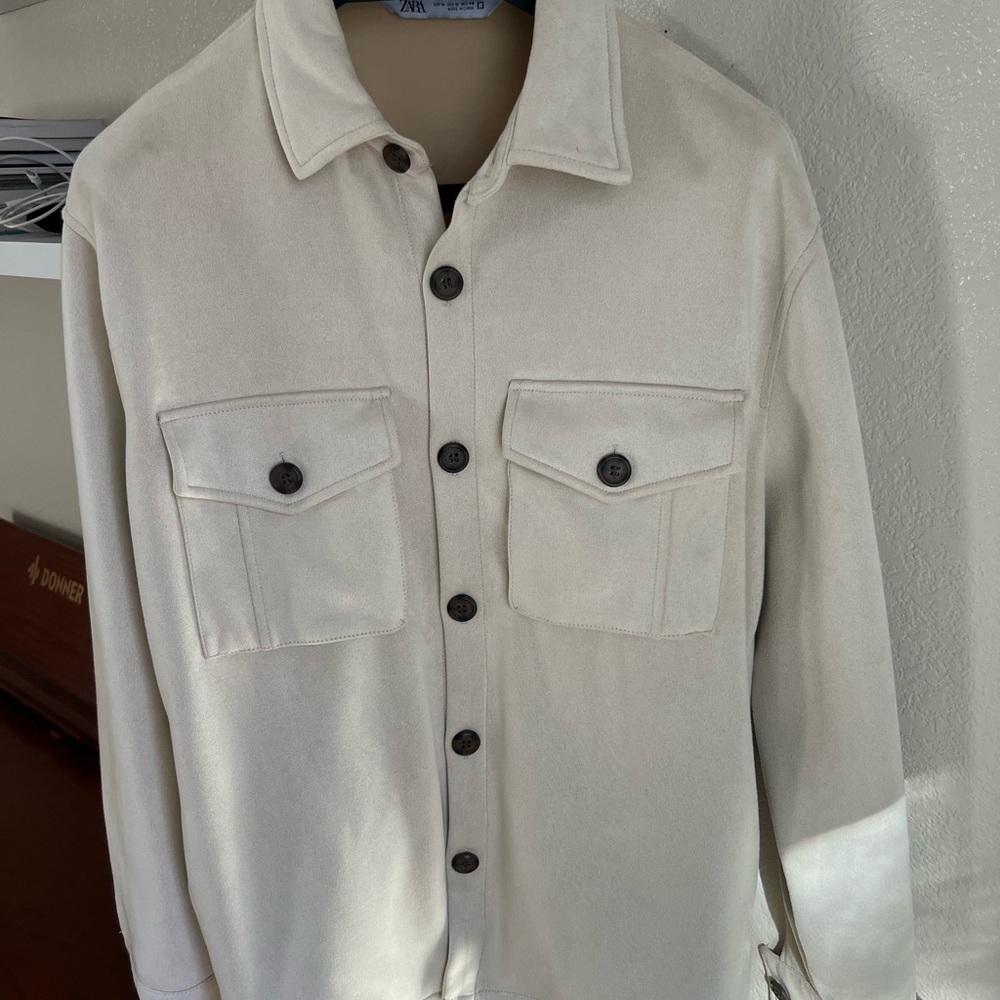 Zara Men's Beige Overshirt/Jacket / Medium